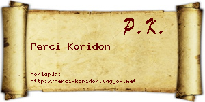 Perci Koridon névjegykártya
